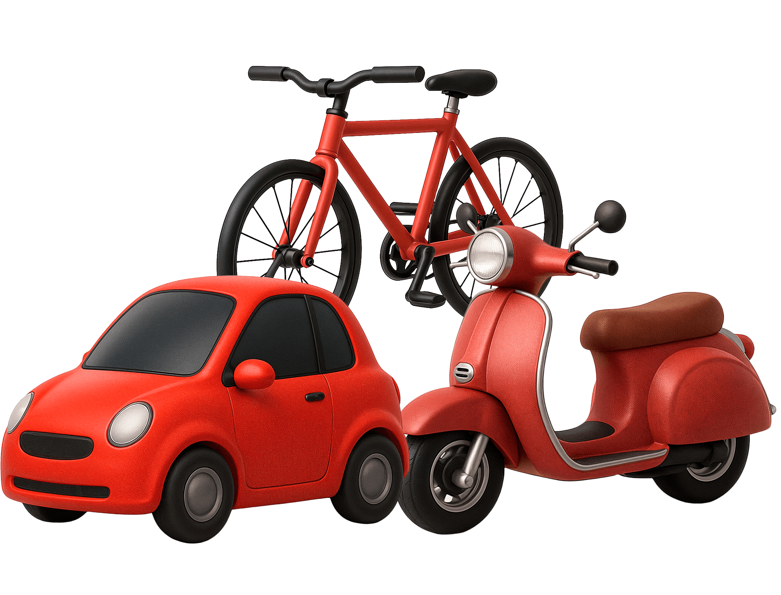 Vehicle (motorcycle or car, depending on service)